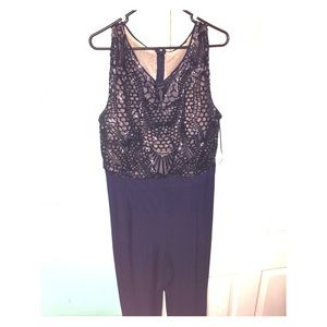 R&M Richards Navy Blue Romper